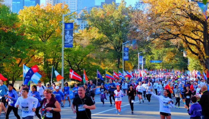 New York Marathon Runners in Central Park